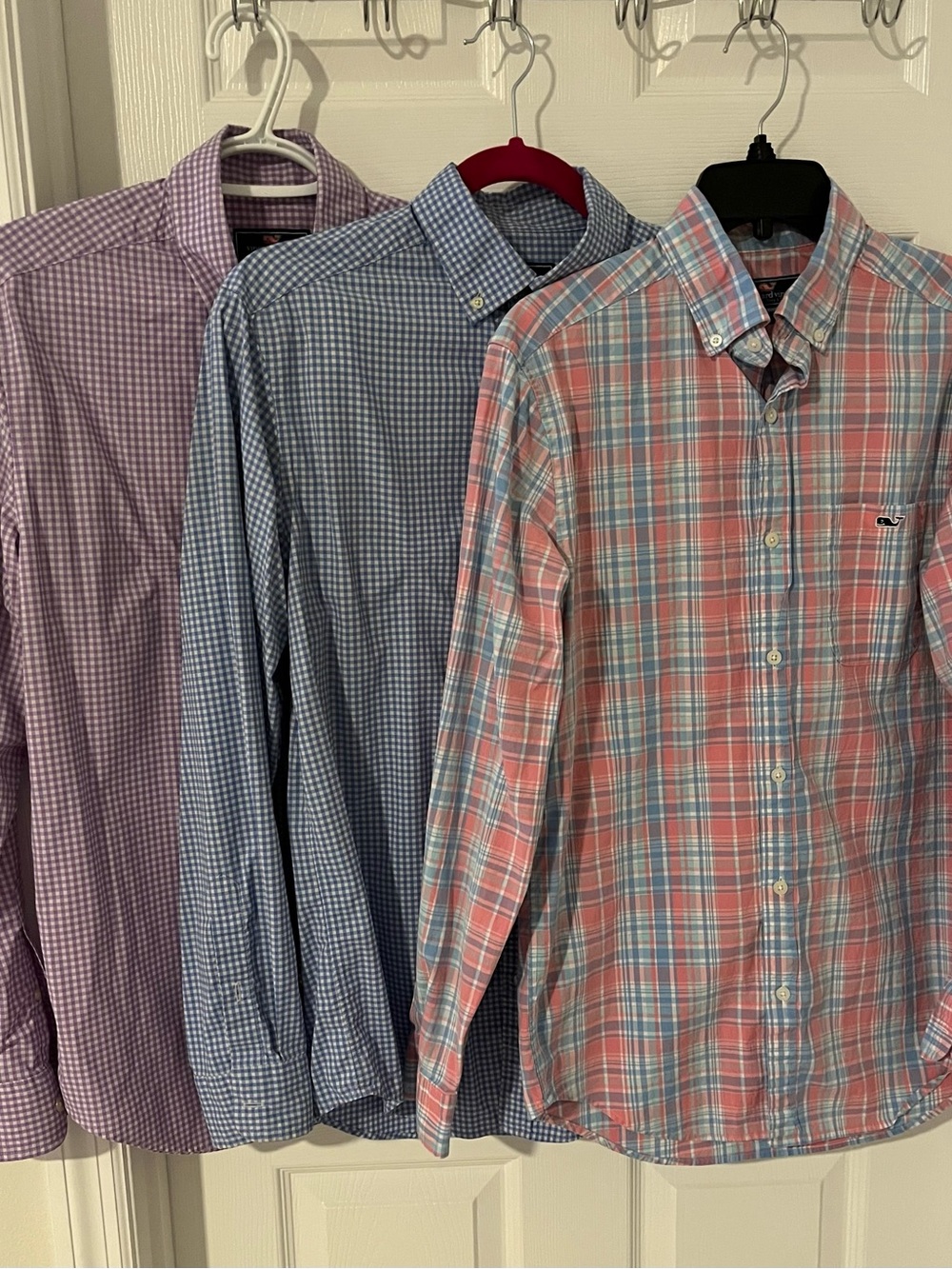 LOT OF 3 Vineyard Vines Classic Fit Tucker Shirts Performance Plaid, Men Small